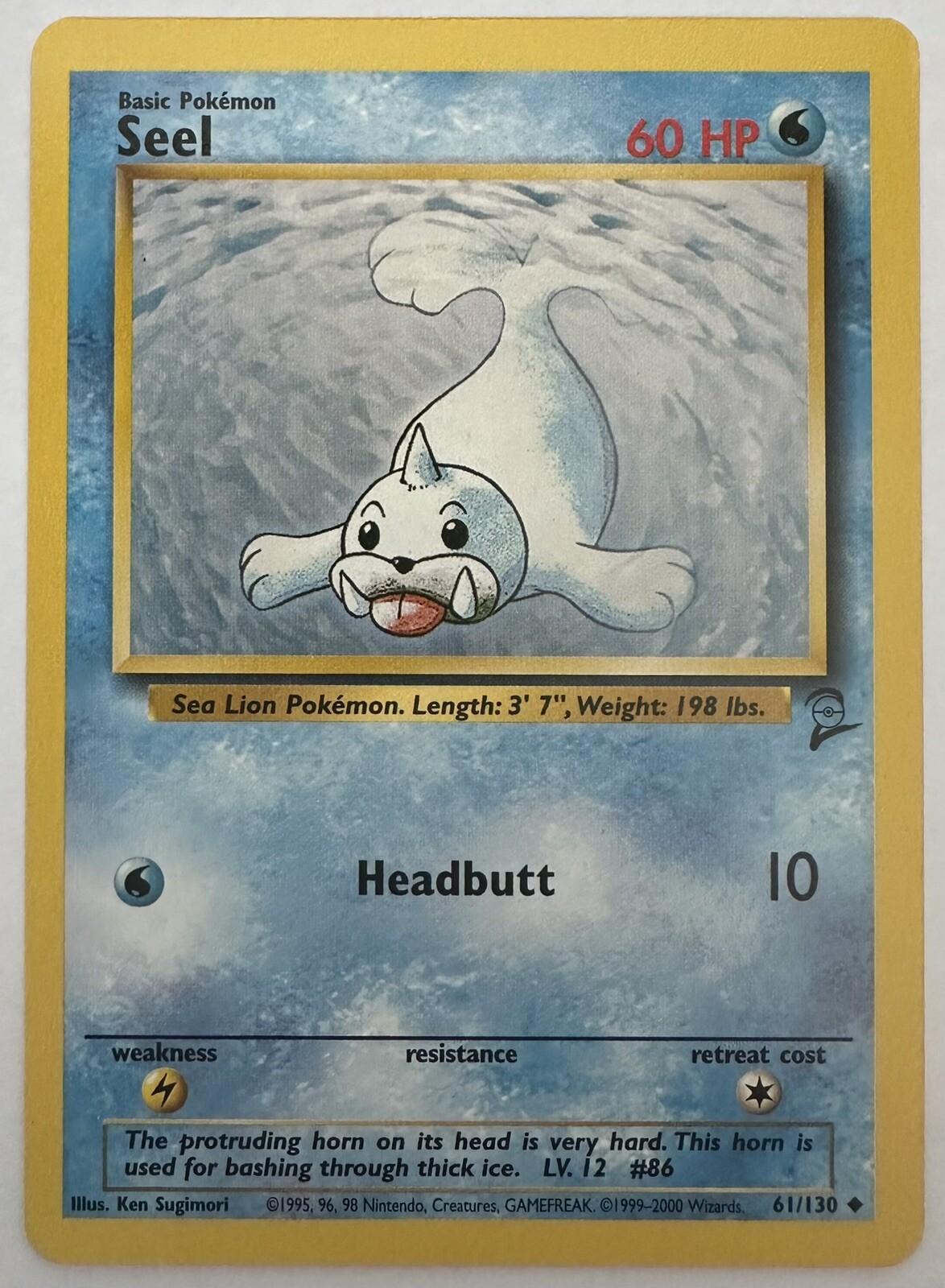 Pokemon TCG cards - Seel Base Set 2 Uncommon 61/130 - Near Mint - NM Condition
