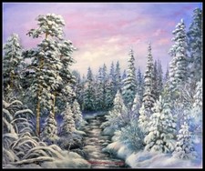 Forest in Winter - Chart Counted Cross Stitch Patterns Needlework embroidery