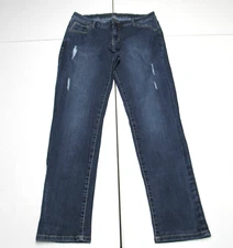 Women's Jag Jeans Girlfriend Stretch Distress Blue Jeans Size 8 : 29" Inseam