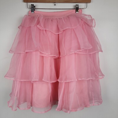JessaKae Pink Tulle Candy Skirt Size XS Tiered Elastic Waist