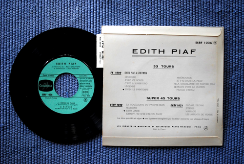 EDITH PIAF / EP COLUMBIA ESRF 1036 (Pochette 2 label 2 ) / BIEM 1956 (F) - Picture 2 of 2