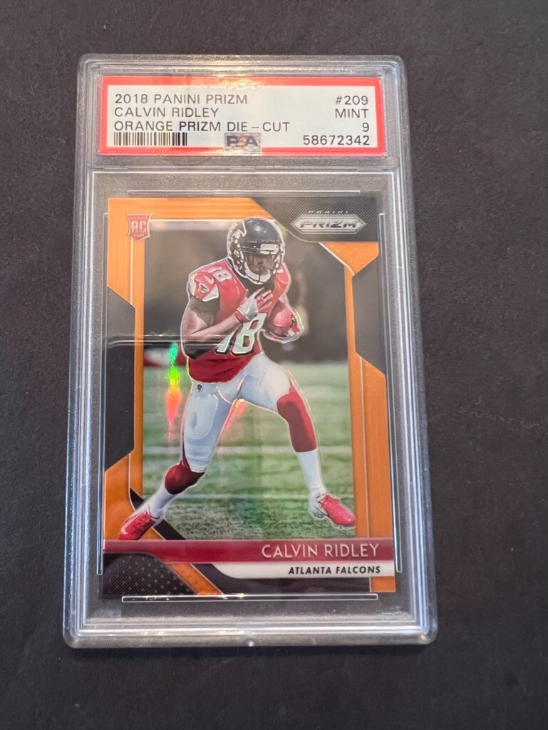 2018 Prizm Calvin Ridley Rookie Orange Prizm /249 PSA 9 Die Cut - Jaguars WR