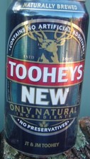 Tooheys New Only Natural Ingredients 2009 Can Empty bottom Opened