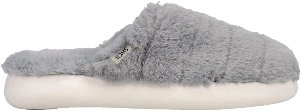 Zapatillas Toms Alpargata Mallow Mule Pelusa Gris Piel Sintética Para Mujer Talla 8 Foto 2 de 4