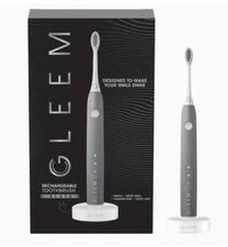 GLEEM RECHARGEABLE ELECTRIC TOOTHBRUSH, SLATE GRAY.