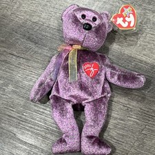  TY Beanie Babies 2000 Signature Bear Purple, Rare,Retired, Mint condition 
