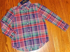 POLO RALPH LAUREN AUTHENTIC TODDLERS BOYS BRAND NEW ORIGINAL SHIRT Size 2T, NWT