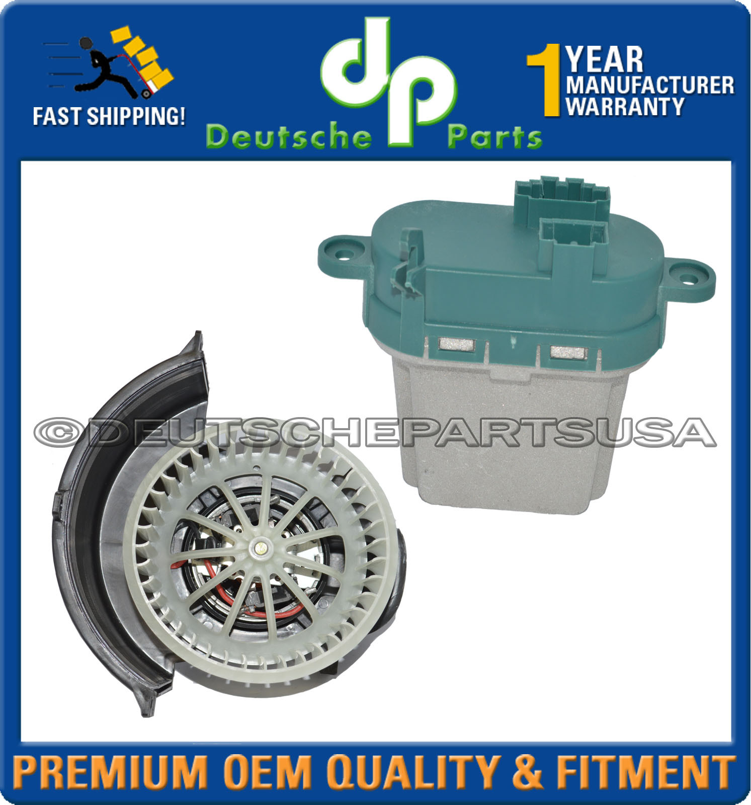 AUDI VW Q7 Touareg Blower Motor + Regulator Resistor for A/C and Heater