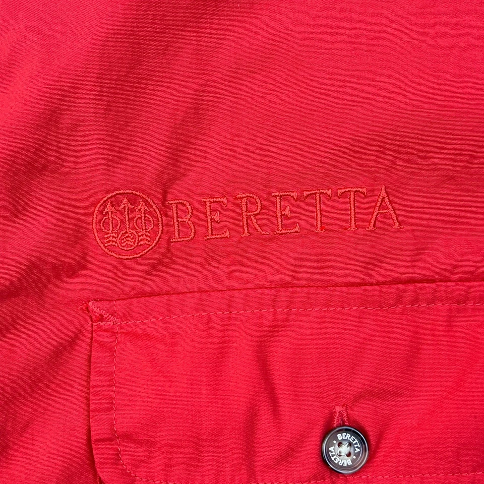 Beretta Shooting Shirt Men's Medium Red Recoil Pad Up Down Short Sleeve Vented - Image 3 of 4