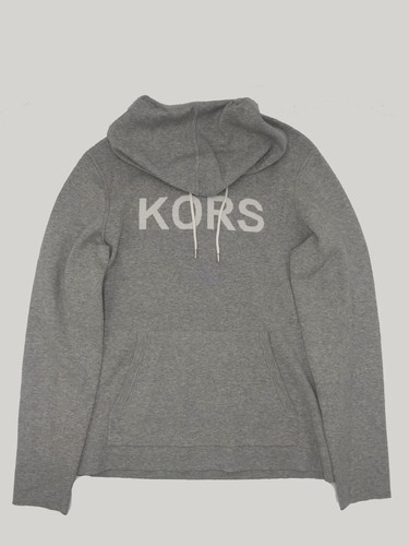 Michael Kors Mens Logo Long Sleeve Hooded Sweatshirt Gray L