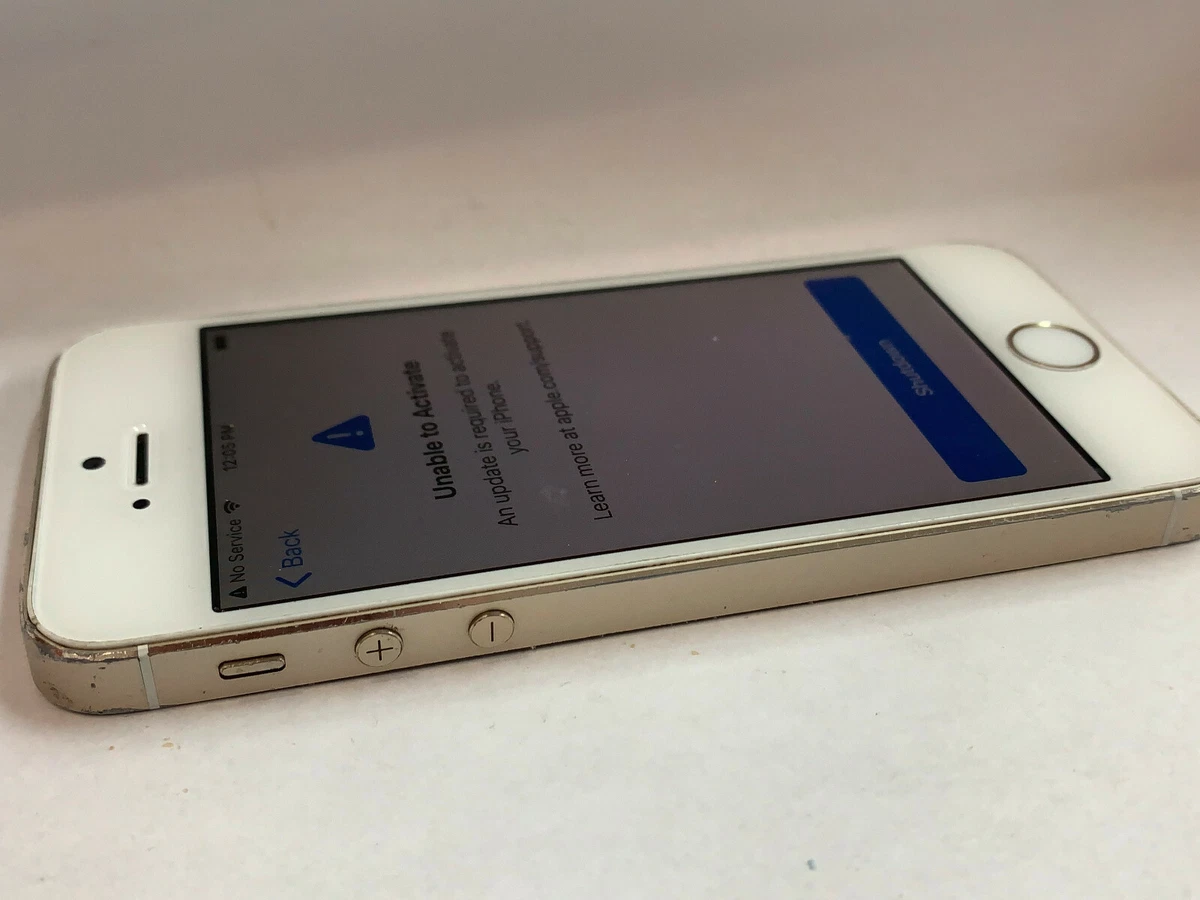 EMEA UK Apple iPhone 5s 16GB Gold A1457 Smart Cell Phone UNABLE TO ACTIVATE