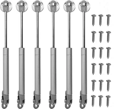 KEILEOHO 6 PCS Hydraulic Support Cabinet Hinge, 100N Soft Close Gas Strut Lift S