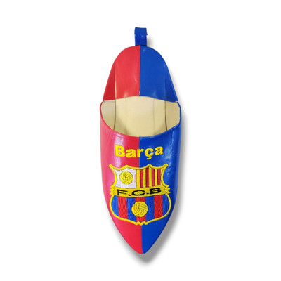 Barcelona F.C.B Embroidered Football Moroccan Leater Display Slipper