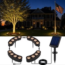 Outdoor Solar Tree Lights - Warm White Cob Led Ring Uplights For Garden Decor