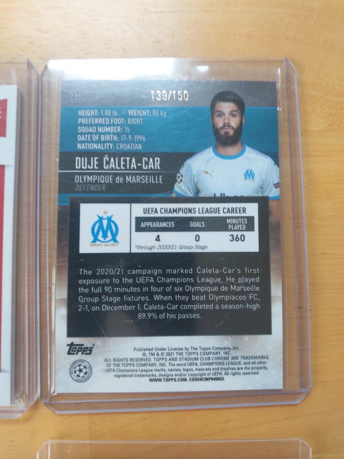 Duje Caleta Car Croatia CARD LOT Obsidian National Treasures 10/10 Auto Futera view 8