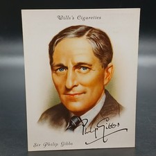 1930s Wills Famous Authors SIR PHILIP GIBBS Vintage Tobacco Cigarette Card