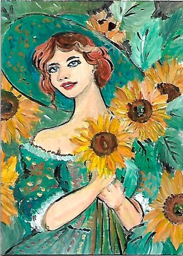 ACEO Original Painting Art Card Acrylic  100% Hand Painted