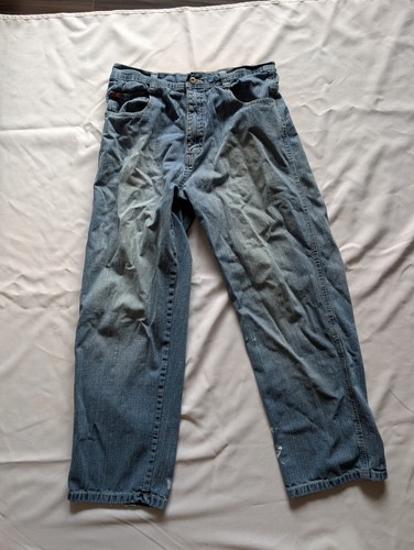 Vintage Southpole Baggy Wide Leg Jeans 34x30 Blue Y2K Skater Grunge Distressed