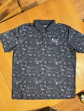 PUMA Golf Polo XL Flamingo Print Navy Stretch Chewelah Club Moisture Wicking