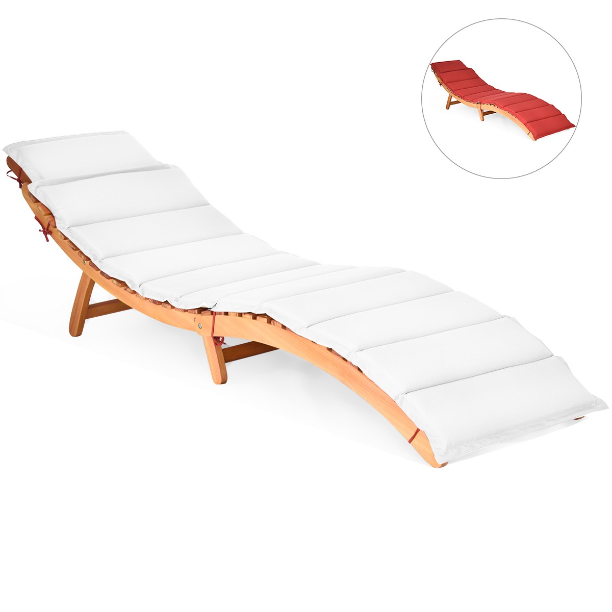 Tanning Chair Modern Wooden Sun Lounger Patio Style With Coffee