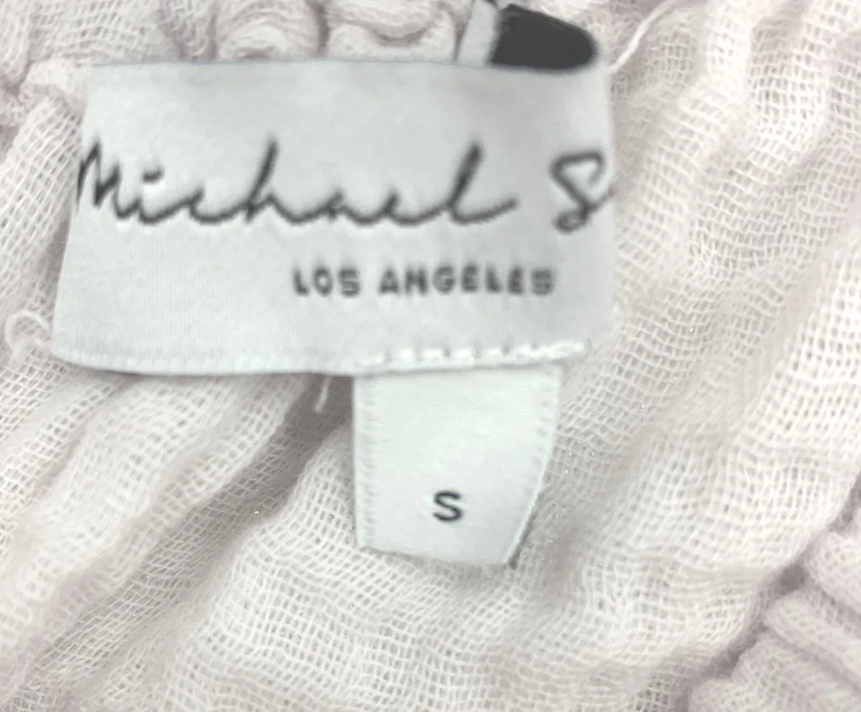 Blusa Top Convertible Michael Stars Isabel Talla S Blanco Tiza Doble Gasa Foto 3 de 4