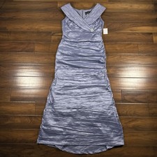 Alex Evenings Women's Size 16 Crinkle Stretch Taffeta Sleeveless Gown Dress