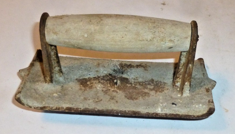 Cast Iron Concrete Edger Vintage Masonry Tool Wood