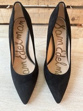 Sam Edelman Hazel Pointed Toe Pumps Black Suede, 4  Stiletto Size 8.5 Timeless