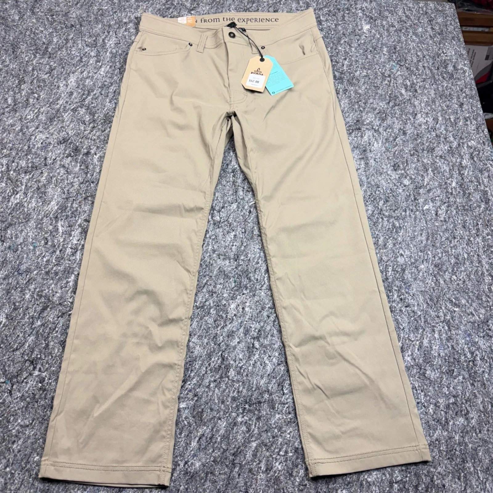 Prana Brion Pant Mens 33x30 Dark Khaki Stretch Zion Slim Fit HikingM4BN30312 NWT