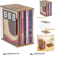 Now Playing Vinyl Record Stand,Record Stand Display Record Cube Storage,3-squ...