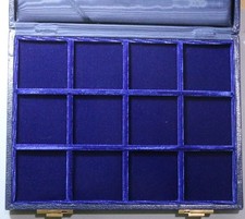 12 Coin Display Box Velvet Lined Coin Case 12 Cells 50mm