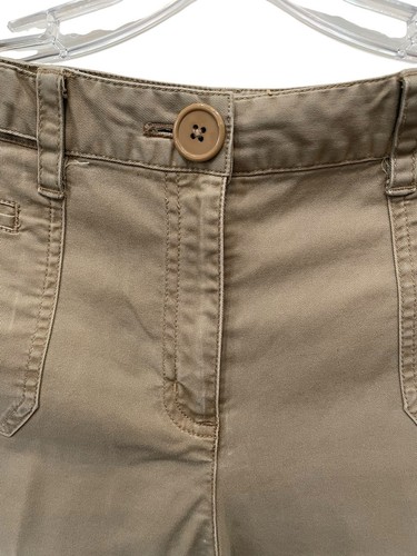 Talbots Petites Damen Stretch kurz geschnitten weites Bein Saum Hose khaki flache Vorderseite Gr. 8 - Bild 4 von 8