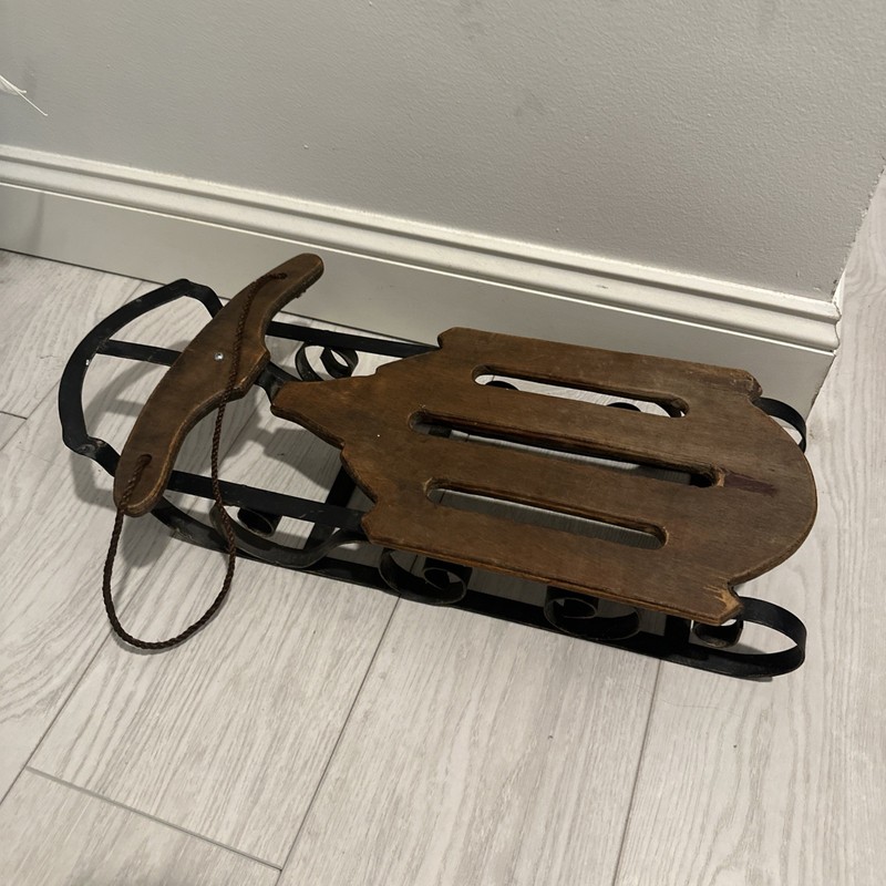 Antique Salesman Sample Sled Wood And Metal