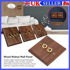 Stylish Wooden Toggle Light Switch with Brass Lever and Easy Installation