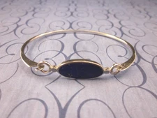 Ladies BOMA Sterling Silver 925 Blue Lapis Lazuli Hinged Bangle Bracelet-6.7 gr
