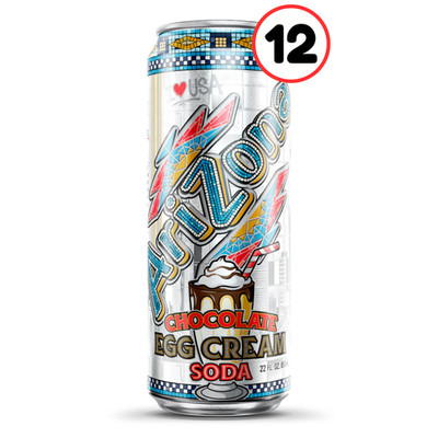 AriZona Chocolate Egg Cream 22 Oz Big Cans 12 Pack Ready To Drink Beverage
