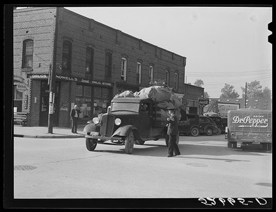 Wendell North Carolina 1939 Tobacco Auction Downtown Intersection Trucks