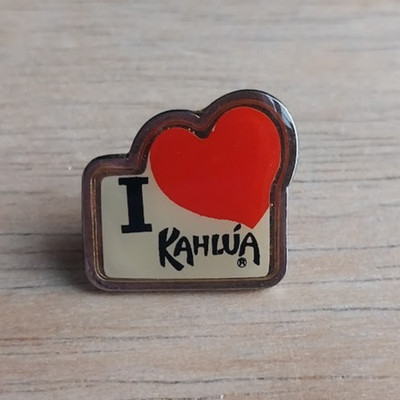 I Love Kahlua Logo Pin Rum and Coffee Liqueur Company Logo Employee Store Promo