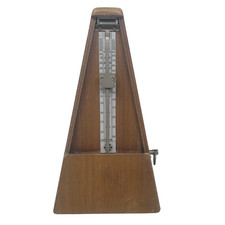 Vintage ALPS Mechanical Wood Metronome Maelzel Wind Up Pyramid Made In Japan