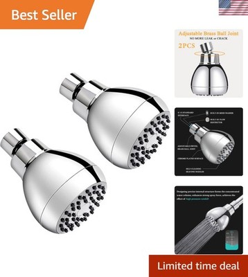 Ultimate Relaxation: 2PCS Chrome High Pressure Shower Heads with 360 Rotation