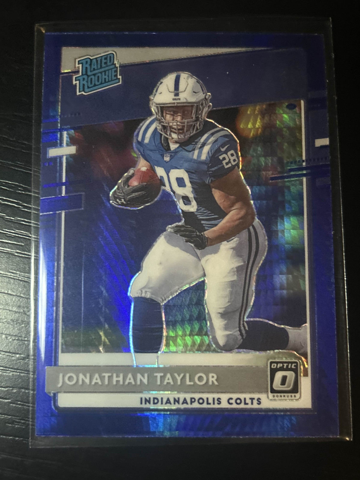 Jonathan Taylor 2020 Donruss Optic #167 Blue Hyper Prizm SP Rookie RC Colts