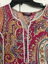 Pink Paisley Printed Straight Kurta Indian Pakistani Kurti