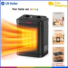 Mini Space Heater Electric PTC Ceramic 1500W Portable Quiet Safe Office Home