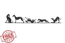 Whippet Greyhound Acrylic Ornament Set of 5 Dog Silhouette Gift