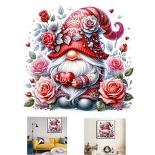 Diamond Art Kit: 12x12in Gnome Love Painting for Adults - Stress Relief Craft
