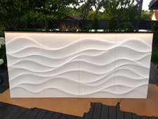 Design Bartheke 240 cm LED Gastrotheke mit 3D-Wellenfront Ivory modular