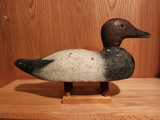 Very Nice Old 1930s Pratt Glass Eyed Drake Canvasback Wood Duck Decoy Joliet IL