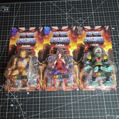 Set 3 Mattel Masters of the Universe Cartoon Collection Faker, Catra, Leech NIB