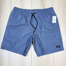 Volcom Preston EW Hybrid 18  Shorts Blue Houndstooth Men  s L Swim Casual NWT