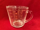 Pyrex 516 J29 Two Cup Measuring Cup, D Handle, Vintage 1970s